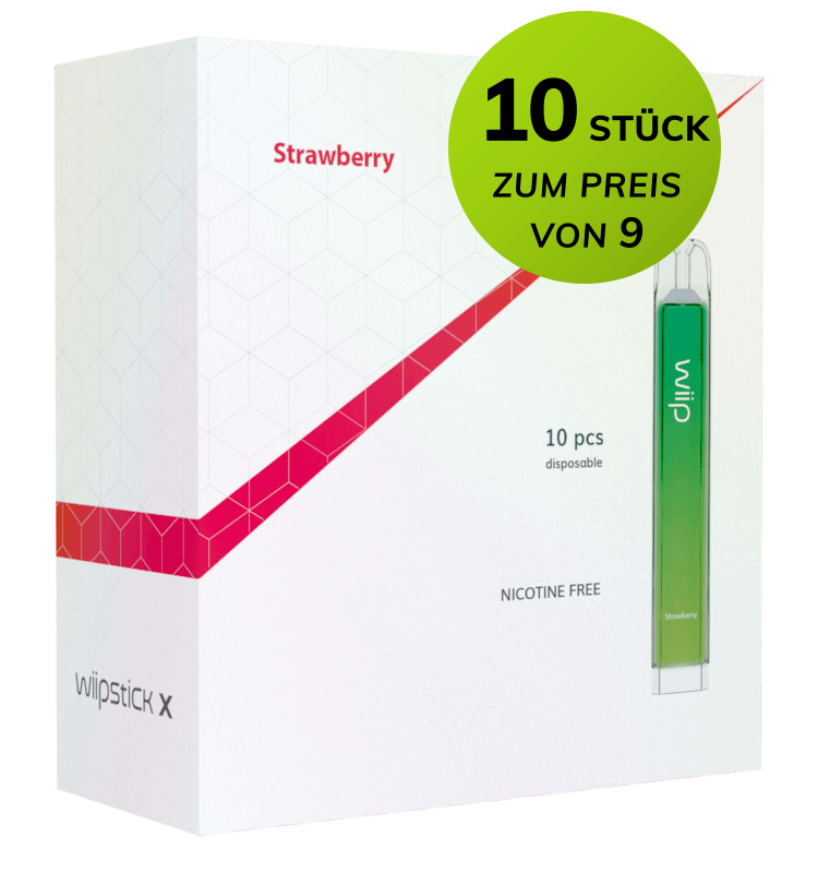 Wiipstick X multipack 10/1, Strawberry, nicotine free